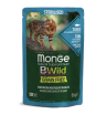Monge Cat BWild GRAIN FREE для стерилизованных кошек, беззерновой, из тунца с креветками и овощами, 85гр