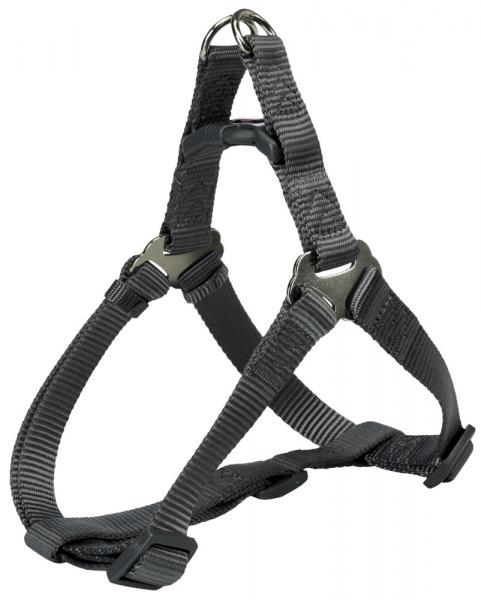 Шлея "TRIXIE" для собак "Premium One Touch harness", (L), 65-80см/25мм, графит 