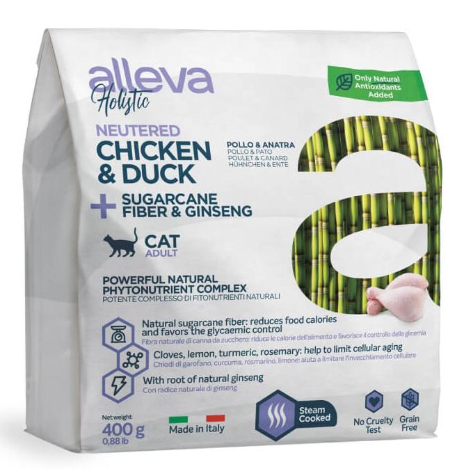 Alleva Holistic Корм сухой беззерновой для стерилизованных кошек (курица, утка)