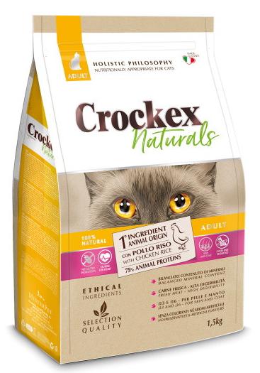 Crockex Cat Корм сухой для кошек (курица, печень, рис), 1,5кг 