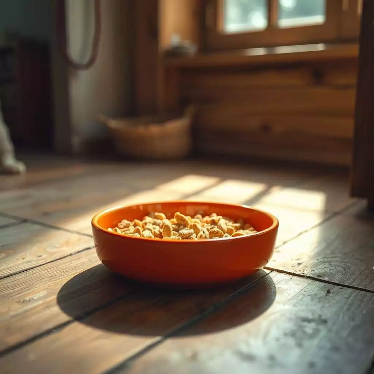 Фото, на котором изображена миска с кормом для кошек.